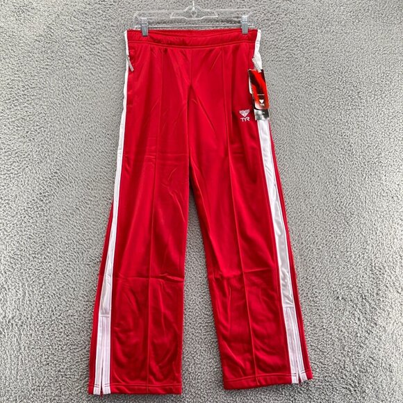 TYR Pants Womens Medium 100% Polyester Red Warm Ups Alliance New $50 - Picture 1 of 16